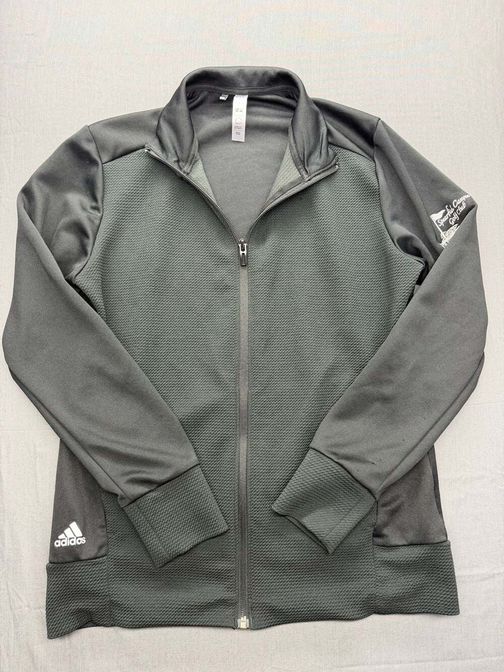 Adidas Spearfish Canyon Golf Club Embroidered Full-Zip Textured Track Jacket